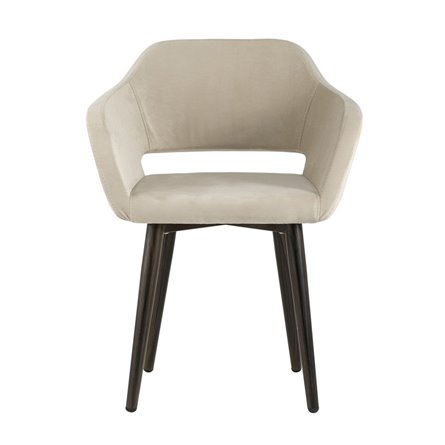 с подлокотниками Саймон велюр бежевый ножки металл под дерево