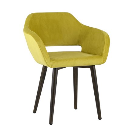 с подлокотниками Саймон велюр золотистый ножки металл под дерево