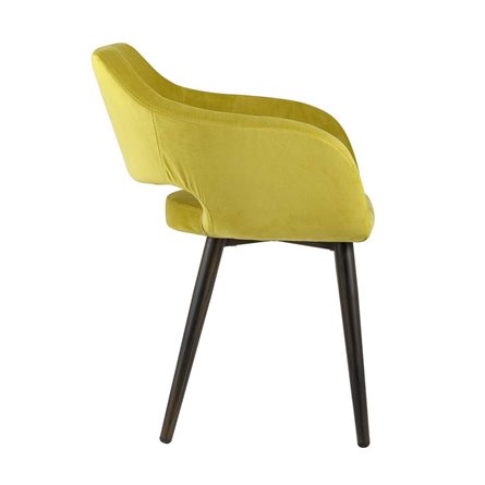 с подлокотниками Саймон велюр золотистый ножки металл под дерево