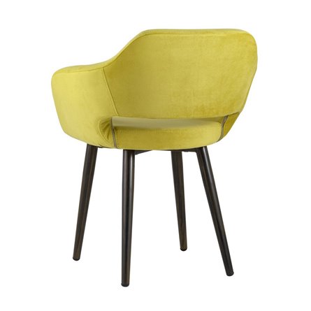 с подлокотниками Саймон велюр золотистый ножки металл под дерево