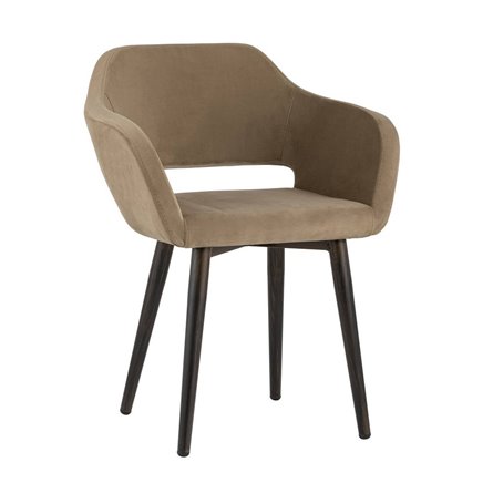 с подлокотниками Саймон велюр капучино ножки металл под дерево