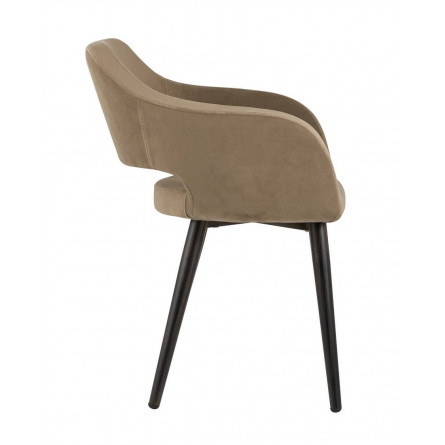 с подлокотниками Саймон велюр капучино ножки металл под дерево