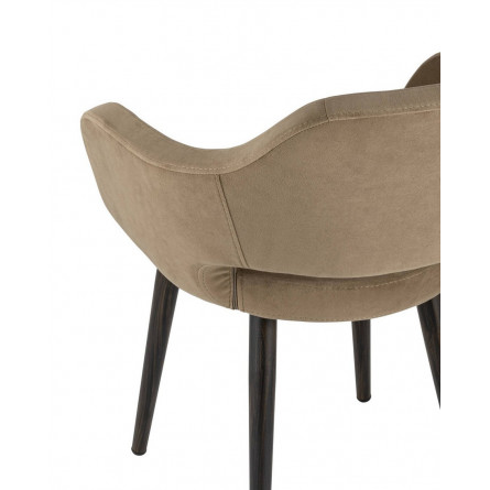 с подлокотниками Саймон велюр капучино ножки металл под дерево