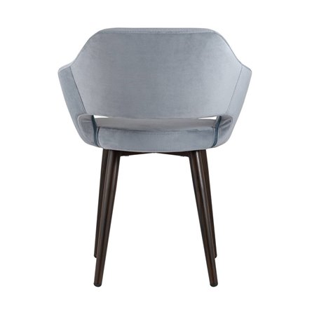 с подлокотниками Саймон велюр серый ножки металл под дерево