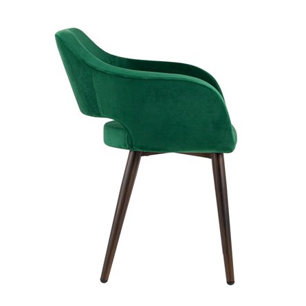с подлокотниками Саймон велюр темно-зеленый ножки металл под дерево