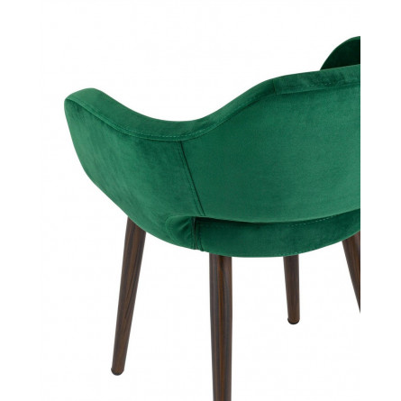 с подлокотниками Саймон велюр темно-зеленый ножки металл под дерево