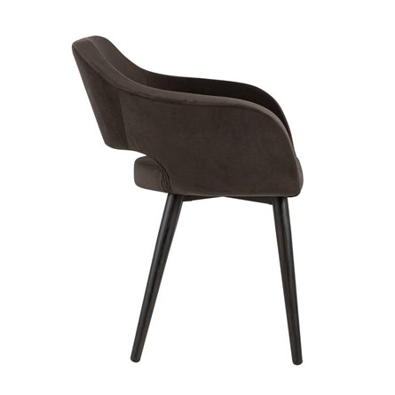 с подлокотниками Саймон велюр темно-коричневый ножки металл под дерево