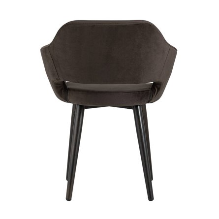 с подлокотниками Саймон велюр темно-коричневый ножки металл под дерево