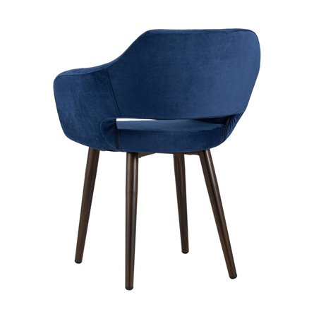с подлокотниками Саймон велюр темно-синий ножки металл под дерево
