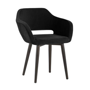 с подлокотниками Саймон велюр черный ножки металл под дерево