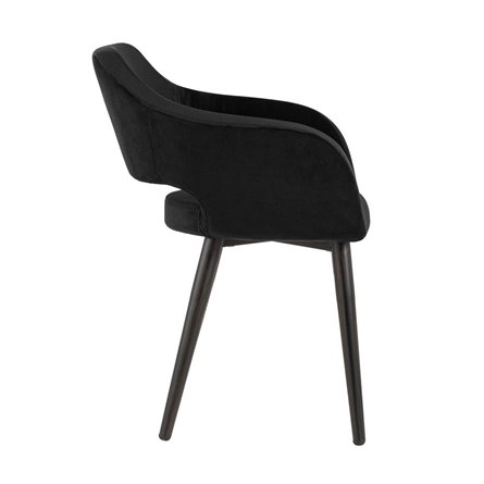 с подлокотниками Саймон велюр черный ножки металл под дерево