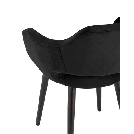 с подлокотниками Саймон велюр черный ножки металл под дерево