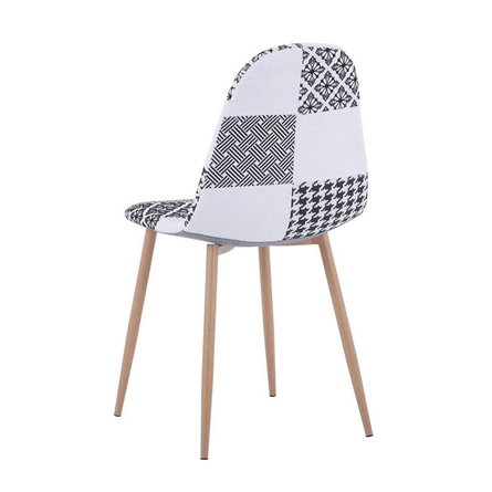 Валенсия пэчворк черно-белый обивка ткань ножки металл с принтом под дерево