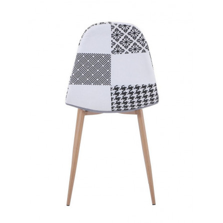 Валенсия пэчворк черно-белый обивка ткань ножки металл с принтом под дерево