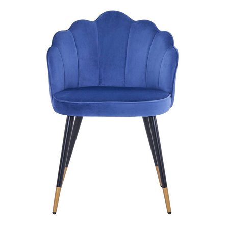 Камилла велюр королевский синий ножки металл черные с золотым декором