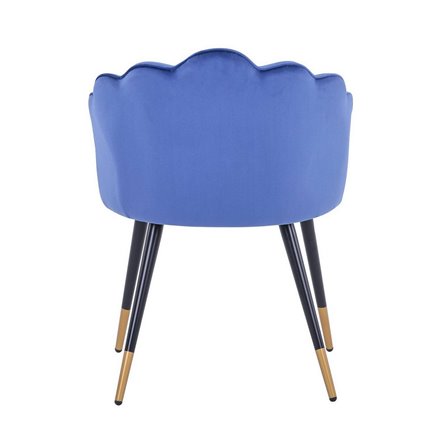 Камилла велюр королевский синий ножки металл черные с золотым декором