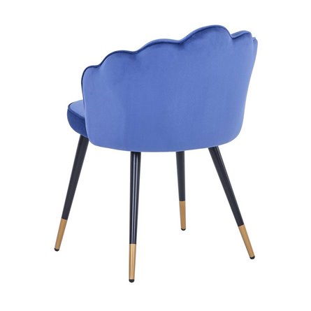 Камилла велюр королевский синий ножки металл черные с золотым декором