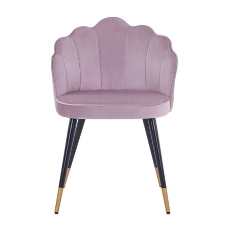 Камилла велюр пепельно-розовый ножки металл черные с золотым декором