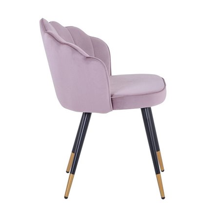 Камилла велюр пепельно-розовый ножки металл черные с золотым декором