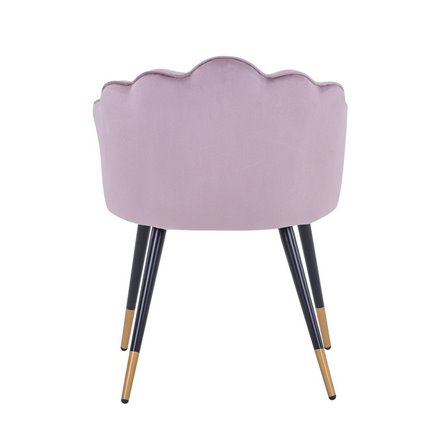 Камилла велюр пепельно-розовый ножки металл черные с золотым декором