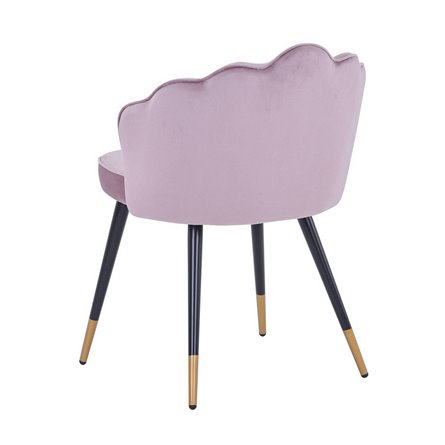 Камилла велюр пепельно-розовый ножки металл черные с золотым декором