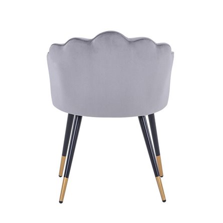 Камилла велюр серый ножки металл черные с золотым декором
