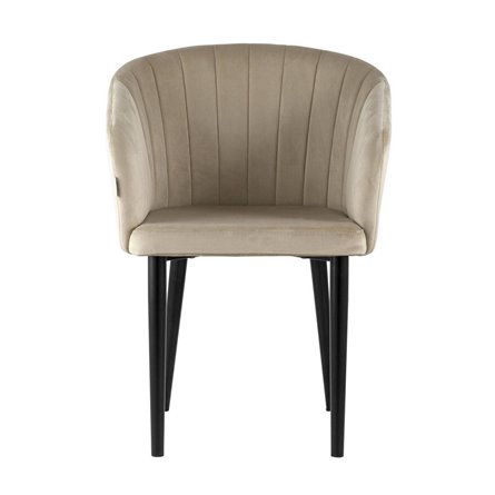 с подлокотниками Нейтон обивка велюр бежевый ножки металл черные