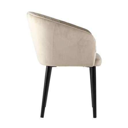 с подлокотниками Нейтон обивка велюр бежевый ножки металл черные