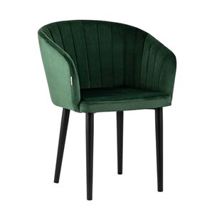 с подлокотниками Нейтон обивка велюр зеленый ножки металл черные