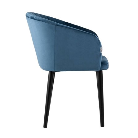 с подлокотниками Нейтон обивка велюр пыльно-синий ножки металл черные