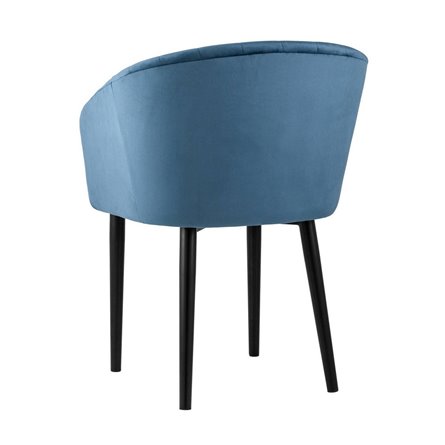 с подлокотниками Нейтон обивка велюр пыльно-синий ножки металл черные