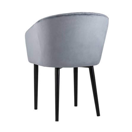 с подлокотниками Нейтон обивка велюр серый ножки металл черные