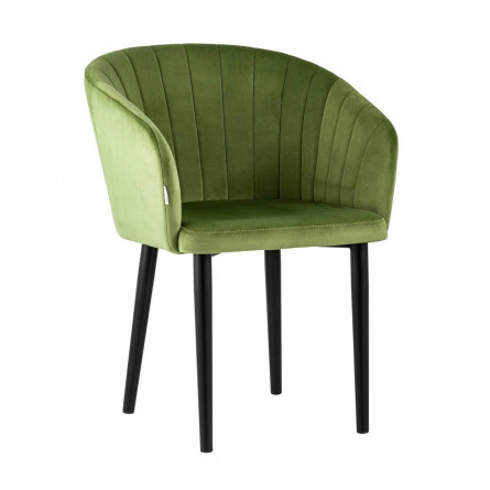 с подлокотниками Нейтон обивка велюр травяной ножки металл черные