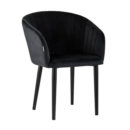с подлокотниками Нейтон обивка велюр черный ножки металл черные
