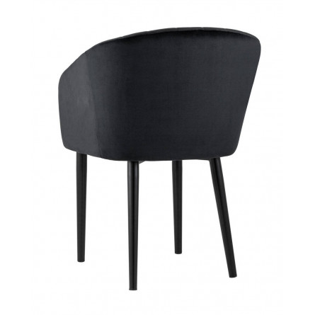 с подлокотниками Нейтон обивка велюр черный ножки металл черные