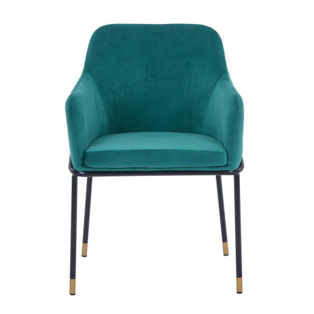 Сандра велюр изумрудный ножки металл черные с золотым декором
