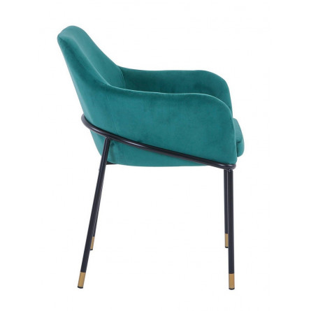 Сандра велюр изумрудный ножки металл черные с золотым декором