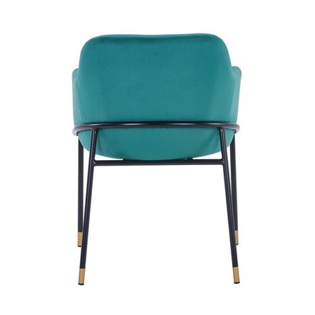 Сандра велюр изумрудный ножки металл черные с золотым декором