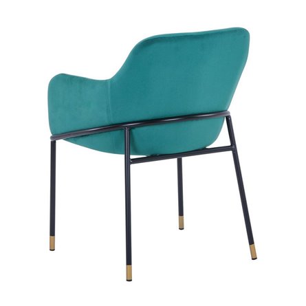 Сандра велюр изумрудный ножки металл черные с золотым декором