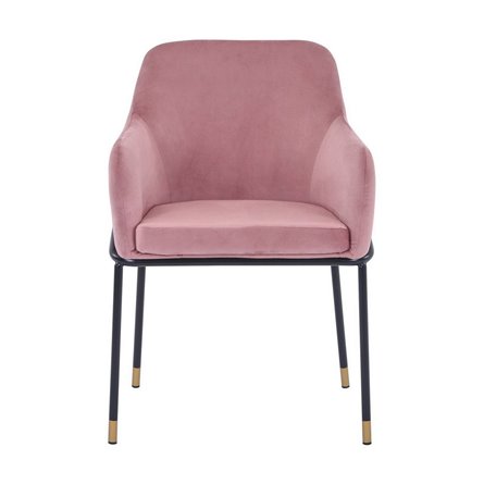 Сандра велюр пыльно-розовый ножки металл черные с золотым декором
