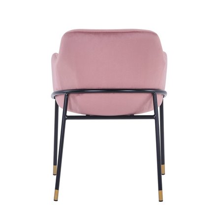 Сандра велюр пыльно-розовый ножки металл черные с золотым декором