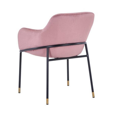 Сандра велюр пыльно-розовый ножки металл черные с золотым декором
