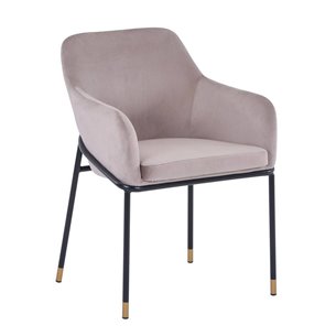 Сандра велюр шампань ножки металл черные с золотым декором