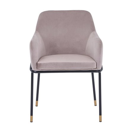 Сандра велюр шампань ножки металл черные с золотым декором