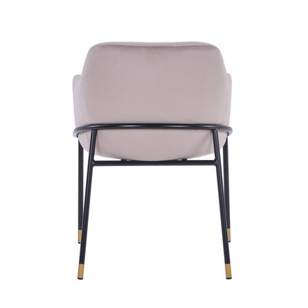 Сандра велюр шампань ножки металл черные с золотым декором