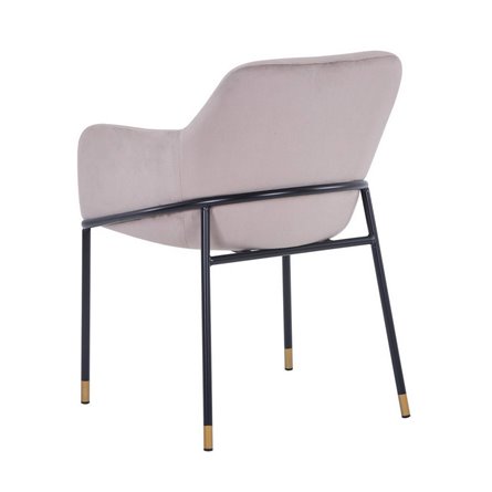 Сандра велюр шампань ножки металл черные с золотым декором