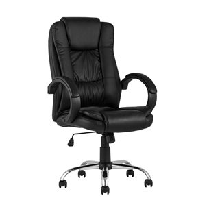 TopChairs Atlant офисное черное обивка экокожа, механизм качания Top Gun