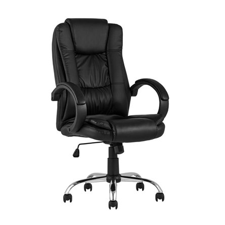 TopChairs Atlant офисное черное обивка экокожа, механизм качания Top Gun