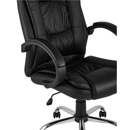 TopChairs Atlant офисное черное обивка экокожа, механизм качания Top Gun