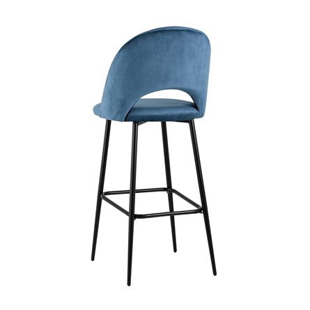 Меган обивка велюр пыльно-синий ножки металл черные